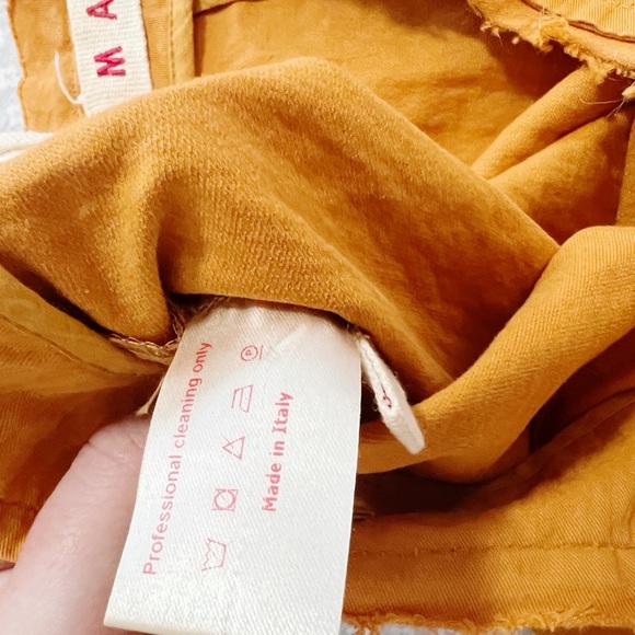 Marni Orange Flat Front Long Bermuda Shorts Size 40 low rise cotton vintage y2k - Picture 6 of 7
